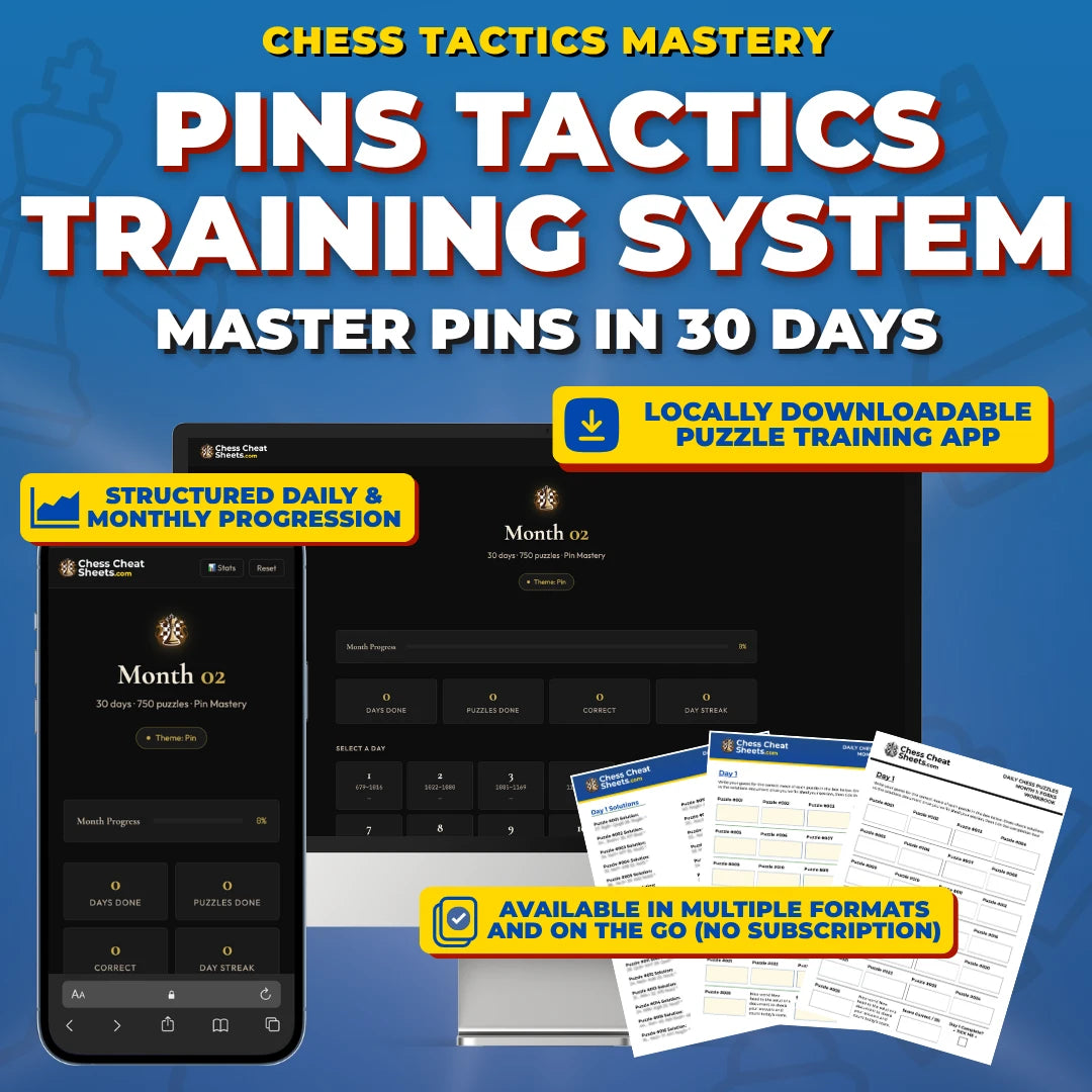 Pins Tactics Mastery: The 30-Day Training System For Chess Improvement (Chess Tactics Mastery)