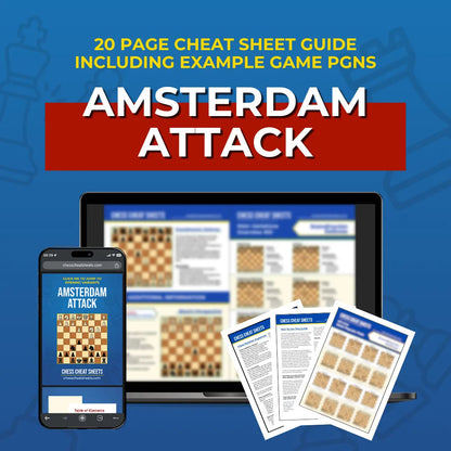 Amsterdam Attack - Chess Opening Cheat Sheet | Interactive And Printable Chess Opening Guide Chess Cheat Sheets