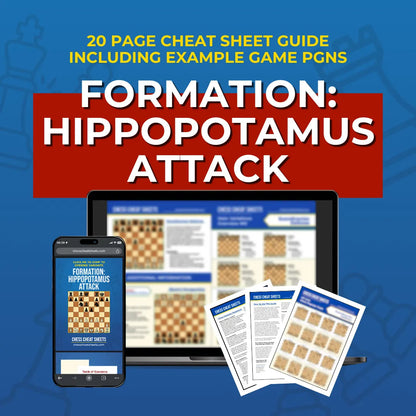 Formation: Hippopotamus Attack - Chess Opening Cheat Sheet | Interactive And Printable Chess Opening Guide Chess Cheat Sheets