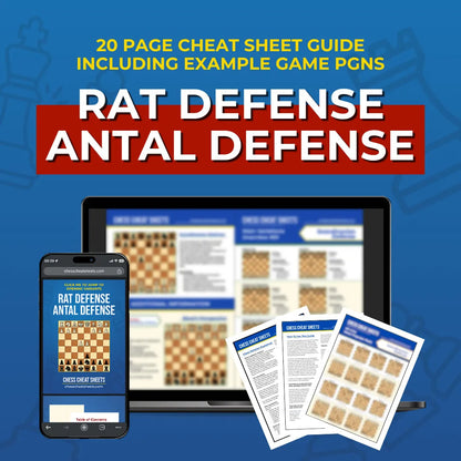 Rat Defense: Antal Defense - Chess Opening Cheat Sheet | Interactive And Printable Chess Opening Guide Chess Cheat Sheets