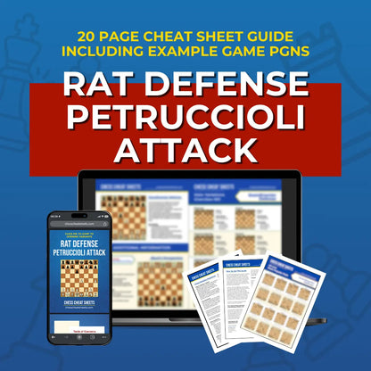 Rat Defense: Petruccioli Attack - Chess Opening Cheat Sheet | Interactive And Printable Chess Opening Guide Chess Cheat Sheets