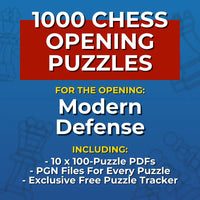 1000 Modern Defense Puzzles - Visual PDF Chess Opening Puzzles For The Modern Defense Chess Cheat Sheets