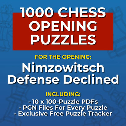 1000 Nimzowitsch Defense Declined Puzzles - Visual PDF Chess Opening Puzzles For The Nimzowitsch Defense Declined Chess Cheat Sheets