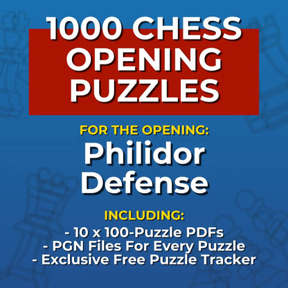 1000 Philidor Defense Puzzles - Visual PDF Chess Opening Puzzles For The Philidor Defense Chess Cheat Sheets