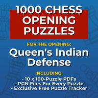 1000 Queen's Indian Defense Puzzles - Visual PDF Chess Opening Puzzles For The Queen's Indian Defense Chess Cheat Sheets