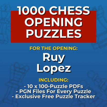 1000 Ruy Lopez Puzzles - Visual PDF Chess Opening Puzzles For The Ruy Lopez Chess Cheat Sheets