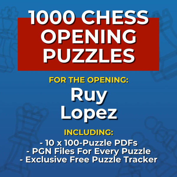 1000 Ruy Lopez Puzzles - Visual PDF Chess Opening Puzzles For The Ruy Lopez Chess Cheat Sheets