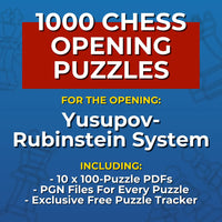 1000 Yusupov-Rubinstein System Puzzles - Visual PDF Chess Opening Puzzles For The Yusupov-Rubinstein System Chess Cheat Sheets