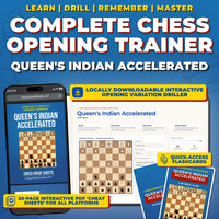 Queen's Indian Accelerated Chess Opening Trainer & Learning System | Interactive And Printable Chess Opening Guide With Cheat Sheets