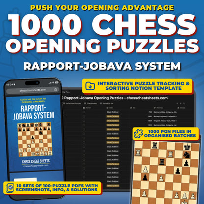 1000 Rapport-Jobava System Puzzles - Visual PDF Chess Opening Puzzles For The Rapport-Jobava System