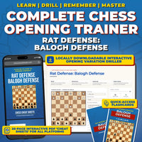 Rat Defense - Balogh Defense Chess Opening Trainer & Learning System | Interactive And Printable Chess Opening Guide With Cheat Sheets