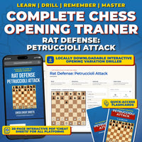 Rat Defense - Petruccioli Attack Chess Opening Trainer & Learning System | Interactive And Printable Chess Opening Guide With Cheat Sheets