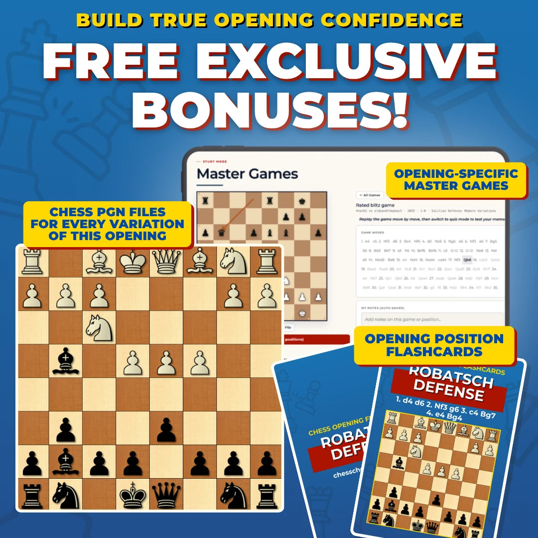 Robatsch Defense Free Bonuses - Master Games, Flashcards, and PGNs