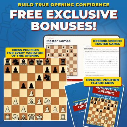 Rubinstein Opening Free Bonuses - Master Games, Flashcards, and PGNs