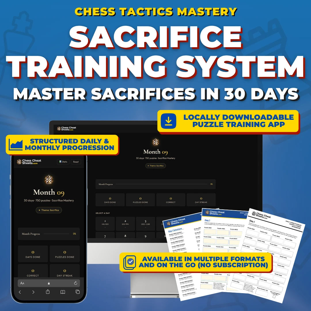 Sacrifice Tactics Mastery: The 30-Day Training System For Chess Improvement (Chess Tactics Mastery)
