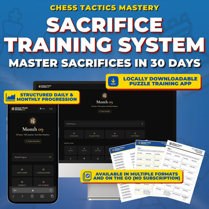Sacrifice Tactics Mastery: The 30-Day Training System For Chess Improvement (Chess Tactics Mastery)