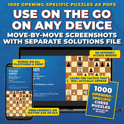 1.5 Million+ Chess Openings Puzzles Pack (Includes 79,000 as PDFs!)