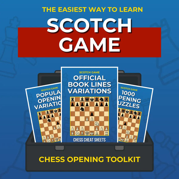 Scotch Game - Complete Chess Opening Toolkit | Opening Guides and Puzzles Chess Cheat Sheets