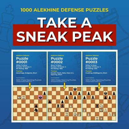 1000 Alekhine Defense Puzzles - Visual PDF Chess Opening Puzzles For The Alekhine Defense Chess Cheat Sheets