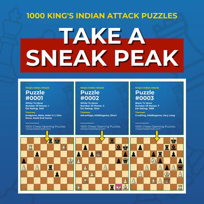 1000 King's Indian Attack Puzzles - Visual PDF Chess Opening Puzzles For The King's Indian Attack Chess Cheat Sheets