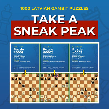 1000 Latvian Gambit Puzzles - Visual PDF Chess Opening Puzzles For The Latvian Gambit Chess Cheat Sheets