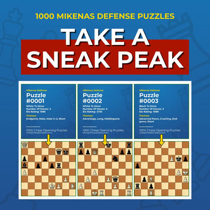 1000 Mikenas Defense Puzzles - Visual PDF Chess Opening Puzzles For The Mikenas Defense Chess Cheat Sheets