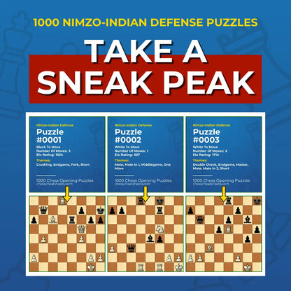 1000 Nimzo-Indian Defense Puzzles - Visual PDF Chess Opening Puzzles For The Nimzo-Indian Defense Chess Cheat Sheets