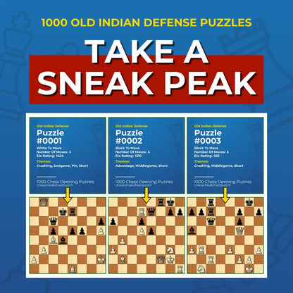 1000 Old Indian Defense Puzzles - Visual PDF Chess Opening Puzzles For The Old Indian Defense Chess Cheat Sheets