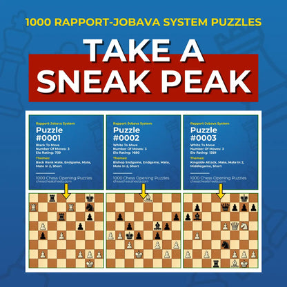 1000 Rapport-Jobava System Puzzles - Visual PDF Chess Opening Puzzles For The Rapport-Jobava System Chess Cheat Sheets