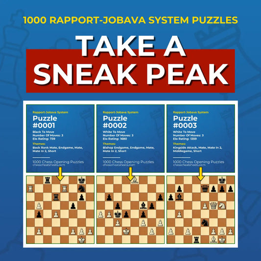 1000 Rapport-Jobava System Puzzles - Visual PDF Chess Opening Puzzles For The Rapport-Jobava System Chess Cheat Sheets