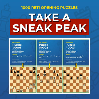1000 Réti Opening Puzzles - Visual PDF Chess Opening Puzzles For The Réti Opening Chess Cheat Sheets