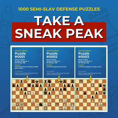 1000 Semi-Slav Defense Puzzles - Visual PDF Chess Opening Puzzles For The Semi-Slav Defense Chess Cheat Sheets