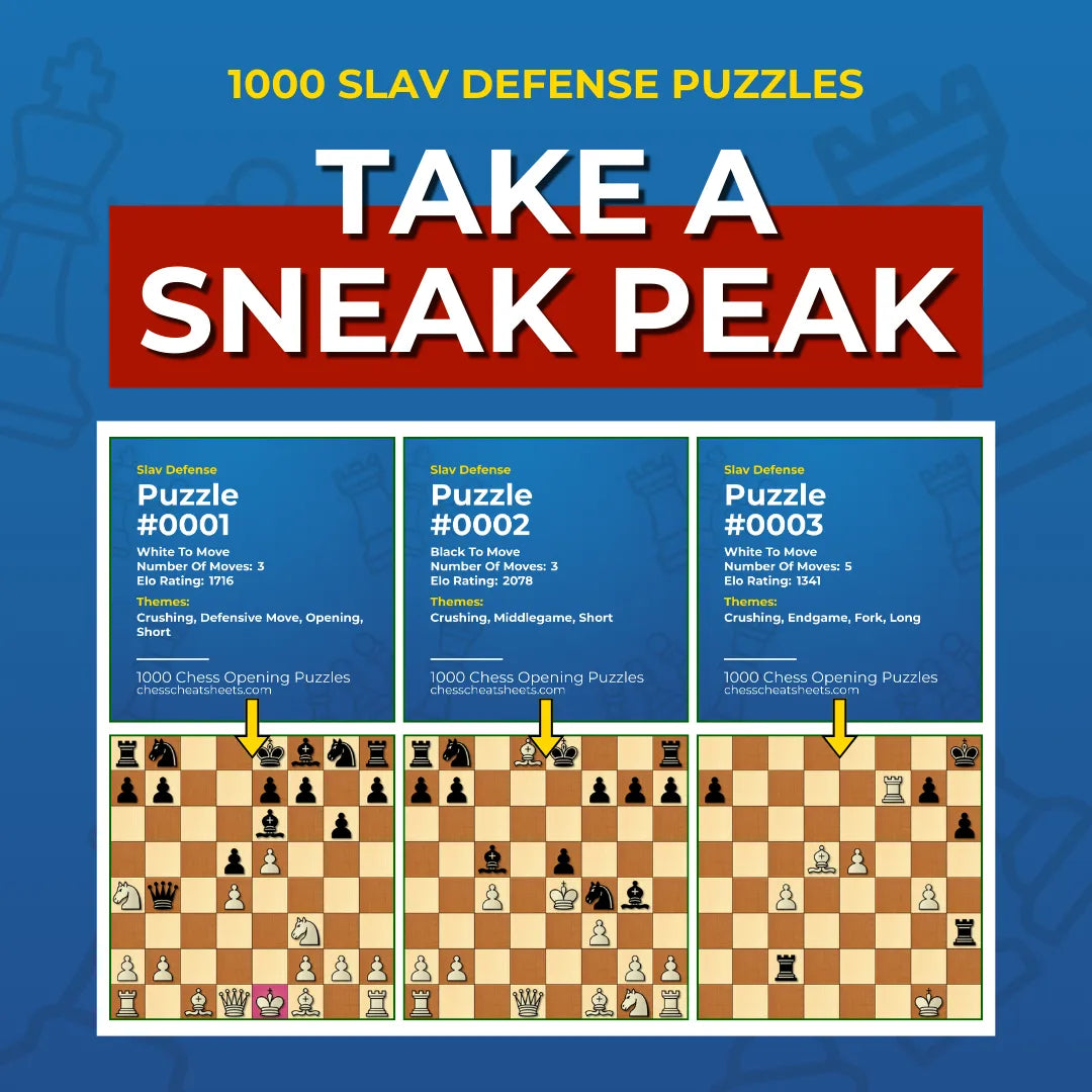 1000 Slav Defense Puzzles - Visual PDF Chess Opening Puzzles For The Slav Defense Chess Cheat Sheets