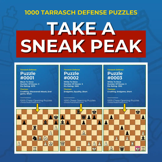 1000 Tarrasch Defense Puzzles - Visual PDF Chess Opening Puzzles For The Tarrasch Defense Chess Cheat Sheets
