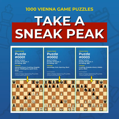 1000 Vienna Game Puzzles - Visual PDF Chess Opening Puzzles For The Vienna Game Chess Cheat Sheets