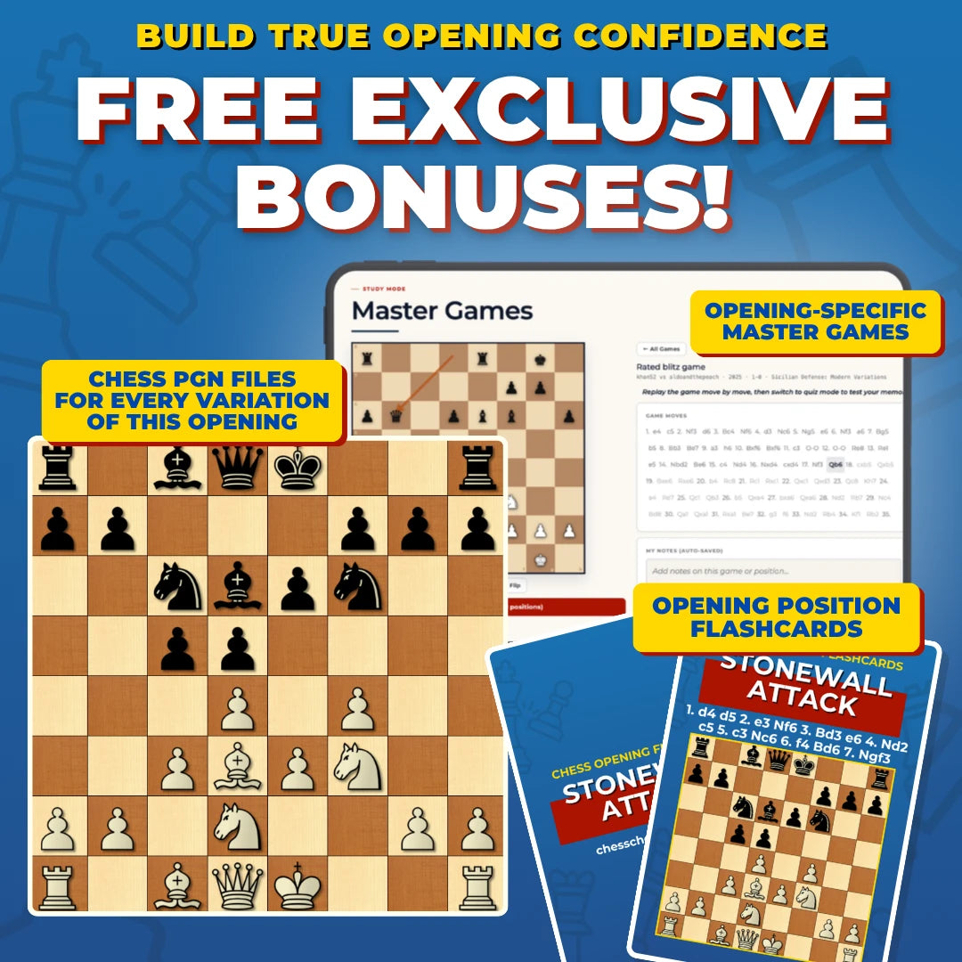 Stonewall Attack Free Bonuses - Master Games, Flashcards, and PGNs