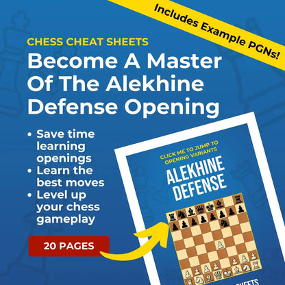 Alekhine's Defense - Chess Opening Cheat Sheet | Interactive And Printable Chess Opening Guide Chess Cheat Sheets