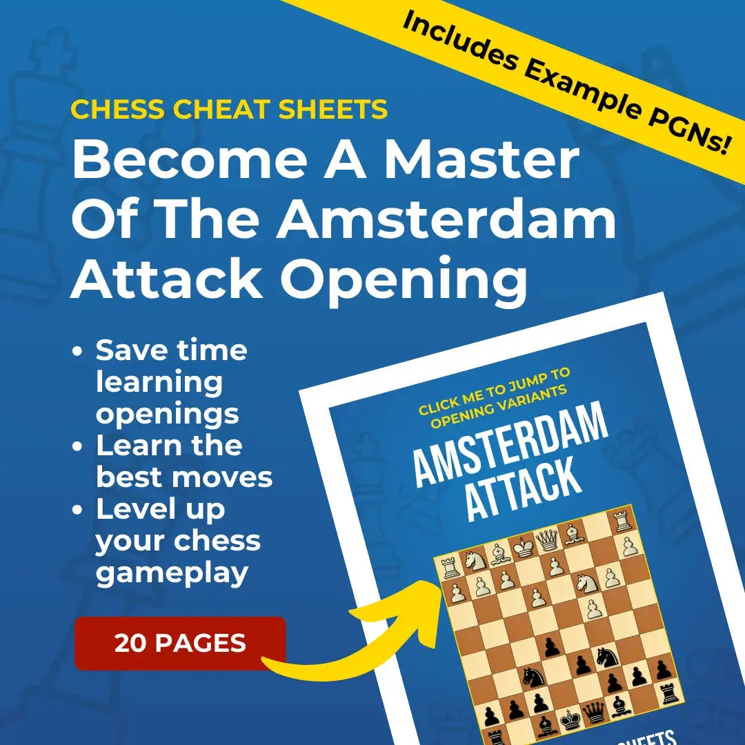 Amsterdam Attack - Chess Opening Cheat Sheet | Interactive And Printable Chess Opening Guide Chess Cheat Sheets