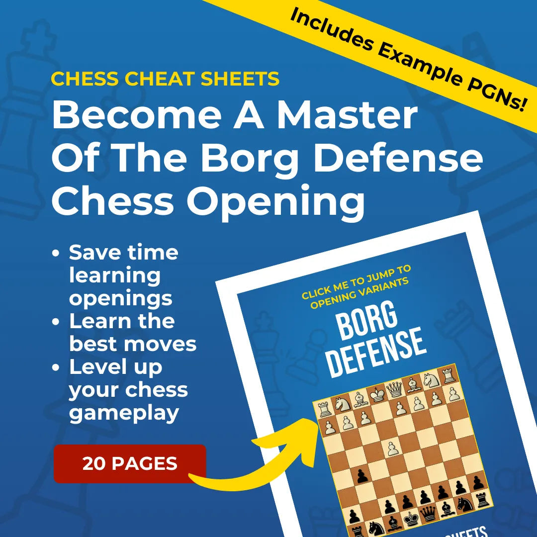 Borg Defense - Chess Opening Cheat Sheet | Interactive And Printable Chess Opening Guide Chess Cheat Sheets