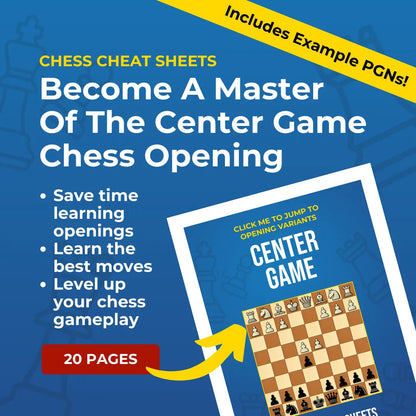 Center Game - Chess Opening Cheat Sheet | Interactive And Printable Chess Opening Guide Chess Cheat Sheets