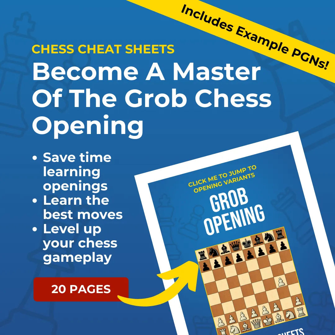 Grob Opening - Chess Opening Cheat Sheet | Interactive And Printable Chess Opening Guide Chess Cheat Sheets