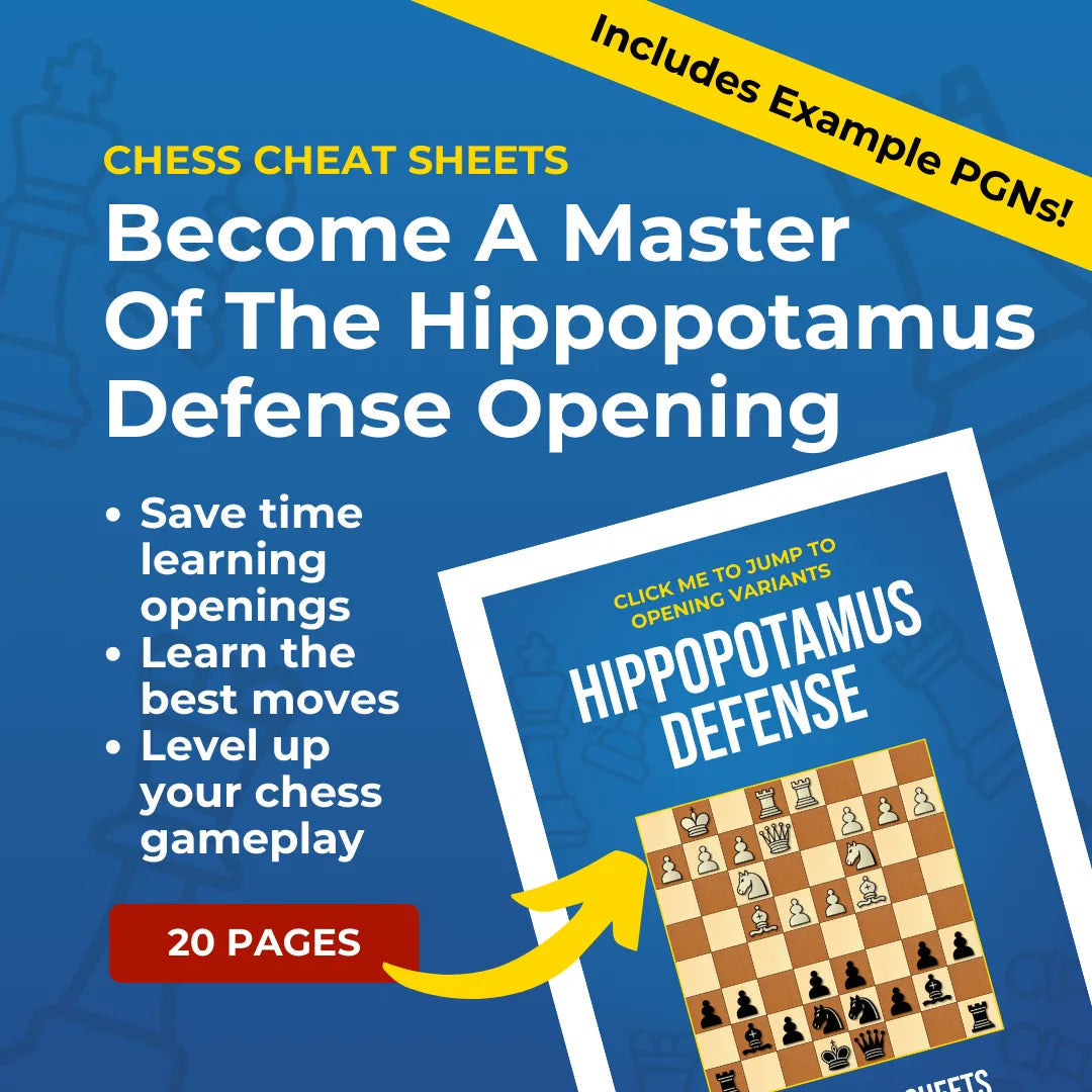 Hippopotamus Defense - Chess Opening Cheat Sheet | Interactive And Printable Chess Opening Guide Chess Cheat Sheets