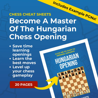 Hungarian Opening - Chess Opening Cheat Sheet | Interactive And Printable Chess Opening Guide Chess Cheat Sheets