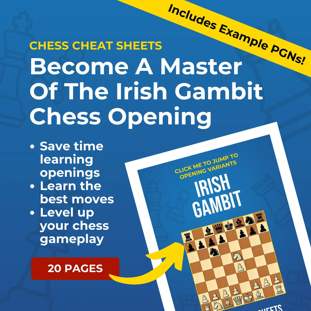 Irish Gambit - Chess Opening Cheat Sheet | Interactive And Printable Chess Opening Guide Chess Cheat Sheets