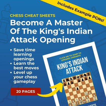 King's Indian Attack - Chess Opening Cheat Sheet | Interactive And Printable Chess Opening Guide Chess Cheat Sheets