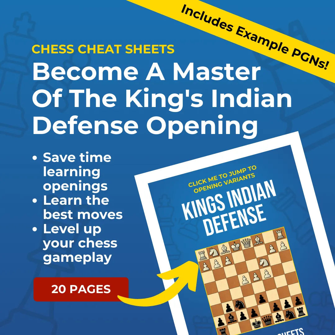 King's Indian Defense - Chess Opening Cheat Sheet | Interactive And Printable Chess Opening Guide Chess Cheat Sheets