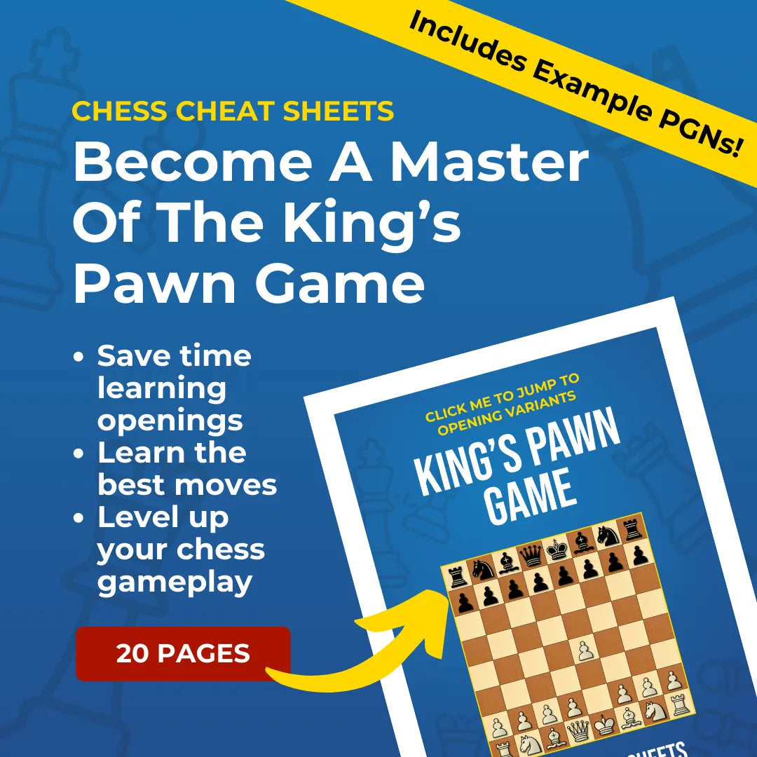 King's Pawn Game - Chess Opening Cheat Sheet | Interactive And Printable Chess Opening Guide Chess Cheat Sheets