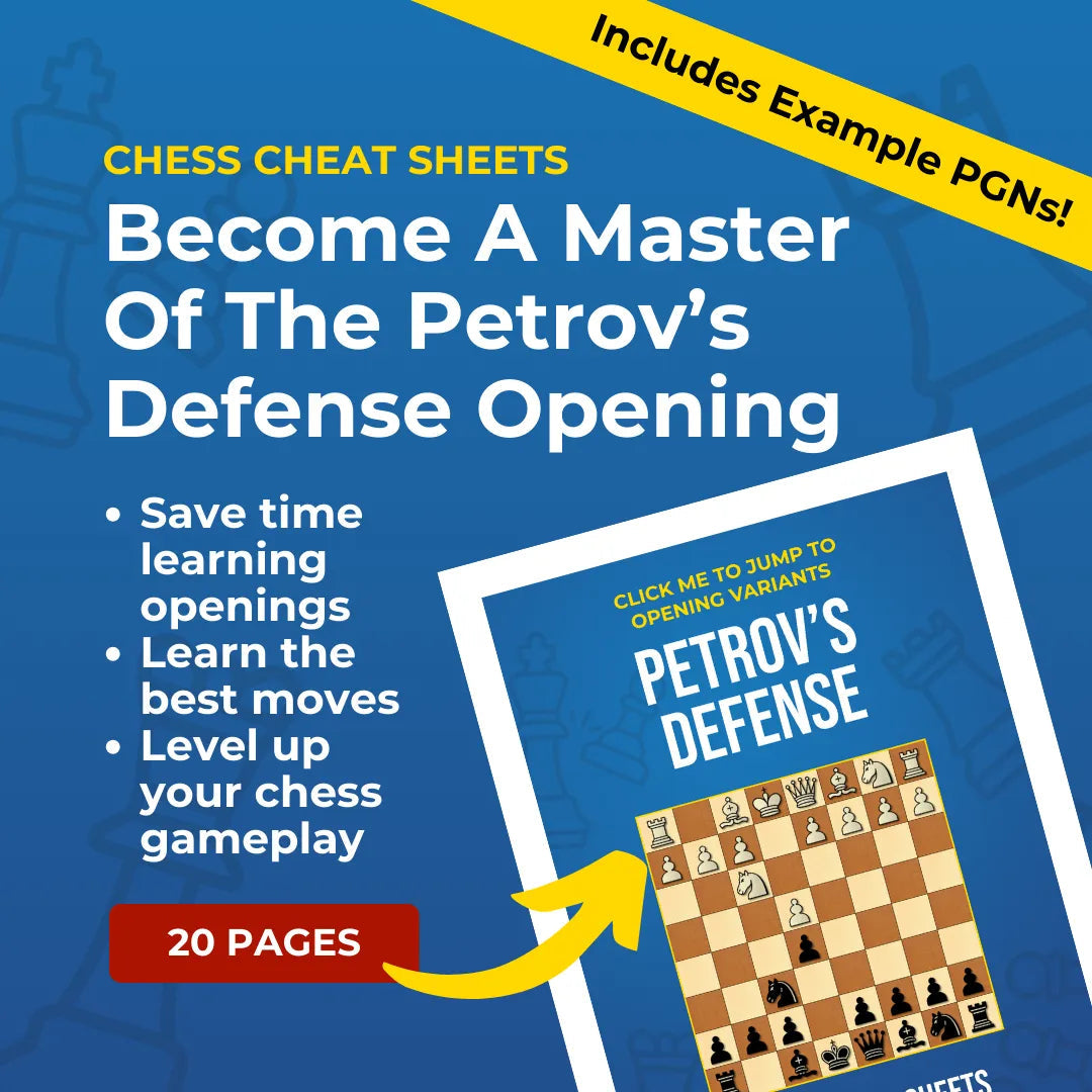 Petrov's Defense - Chess Opening Cheat Sheet | Interactive And Printable Chess Opening Guide Chess Cheat Sheets