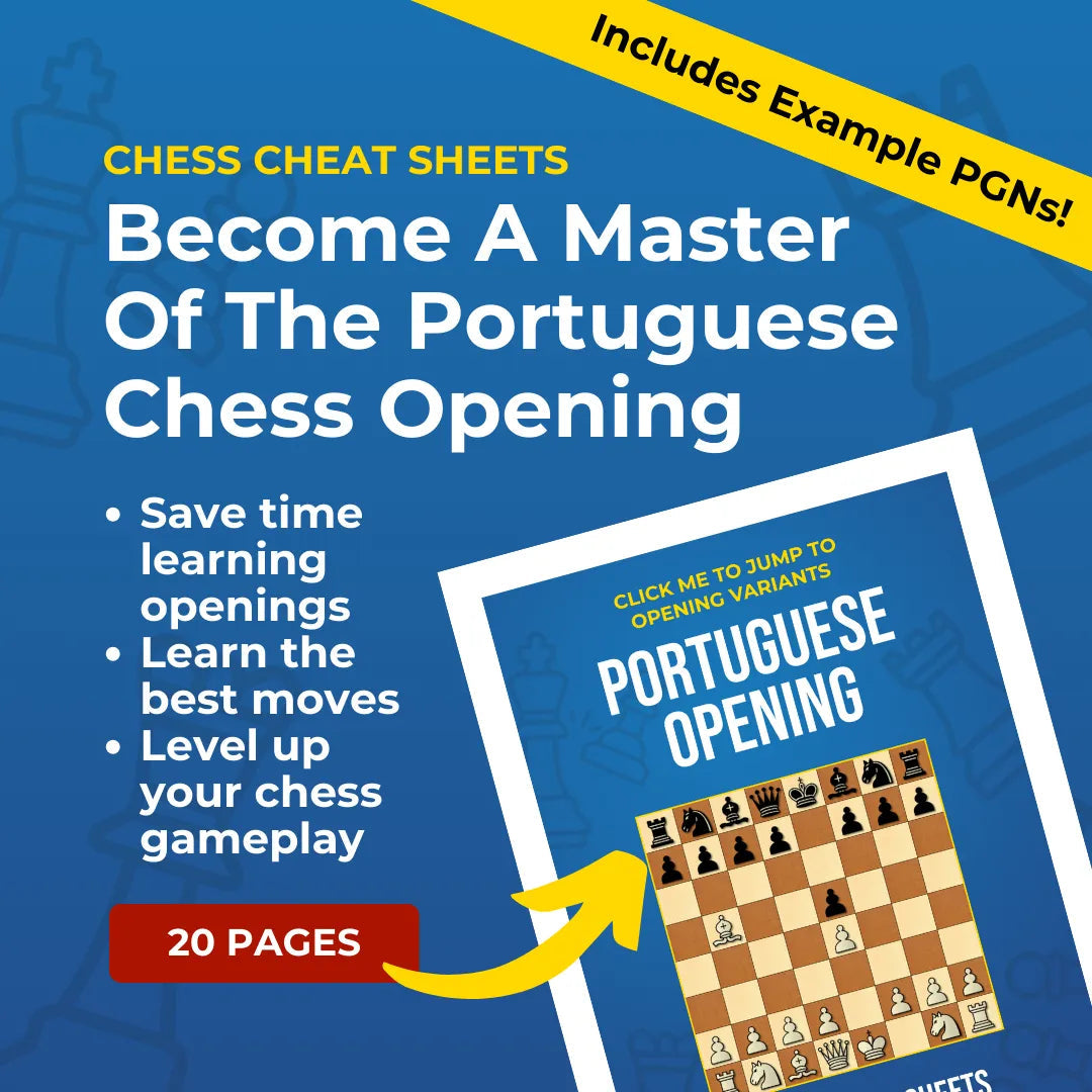 Portuguese Opening - Chess Opening Cheat Sheet | Interactive And Printable Chess Opening Guide Chess Cheat Sheets