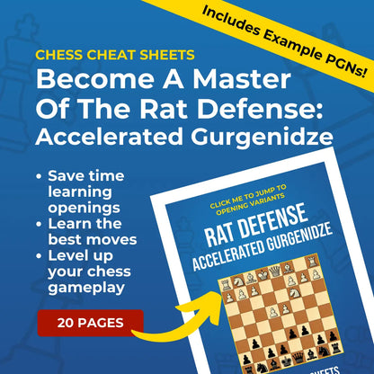 Rat Defense: Accelerated Gurgenidze - Chess Opening Cheat Sheet | Interactive And Printable Chess Opening Guide Chess Cheat Sheets